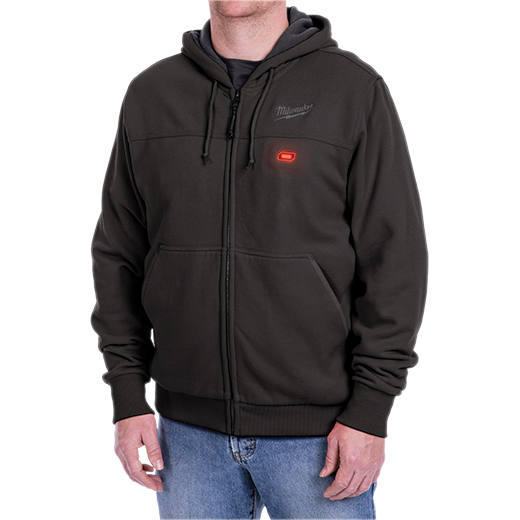 Grey, Medium Milwaukee Performance Mens Heated Hoodie with Front and Back Heating Element 1 Pack 